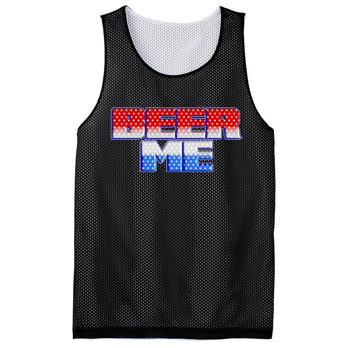 Red White And Blue Beer Me Mesh Reversible Basketball Jersey Tank