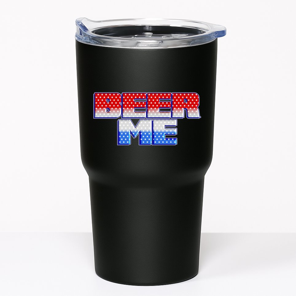 Red White And Blue Beer Me Tumbler
