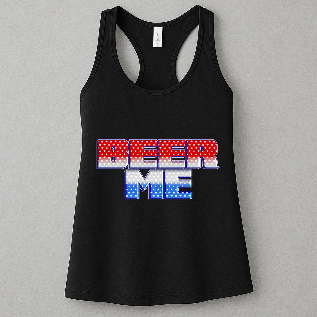 Red White And Blue Beer Me Womens Tank Top