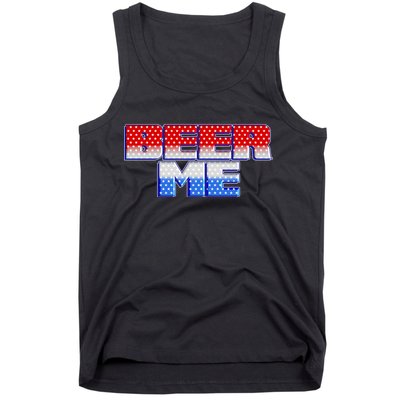 Red White And Blue Beer Me Tank Top