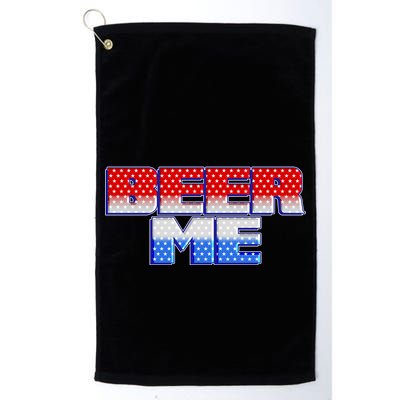Red White And Blue Beer Me Golf Towel