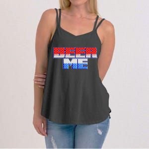 Red White And Blue Beer Me Women's Strappy Tank