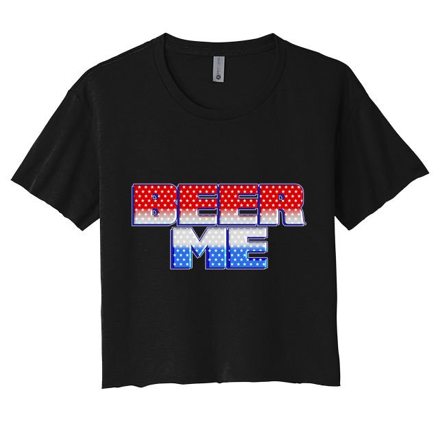 Red White And Blue Beer Me Crop Top