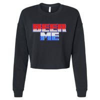 Red White And Blue Beer Me Cropped Pullover Crew