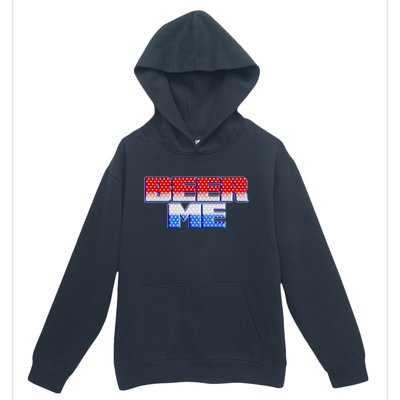 Red White And Blue Beer Me Urban Pullover Hoodie