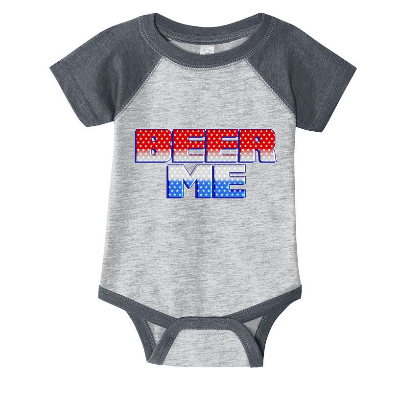 Red White And Blue Beer Me Infant Baby Jersey Bodysuit