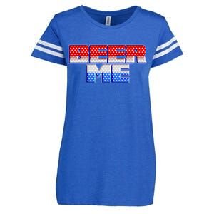 Red White And Blue Beer Me Enza Ladies Jersey Football T-Shirt