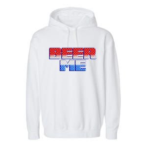 Red White And Blue Beer Me Garment-Dyed Fleece Hoodie