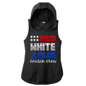 Red White And Blue Cousin Crew Ladies PosiCharge Tri-Blend Wicking Draft Hoodie Tank