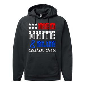 Red White And Blue Cousin Crew Performance Fleece Hoodie