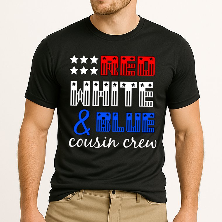 Red White And Blue Cousin Crew Cooling Performance Crew T-Shirt