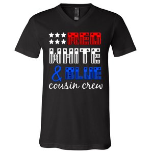 Red White And Blue Cousin Crew V-Neck T-Shirt