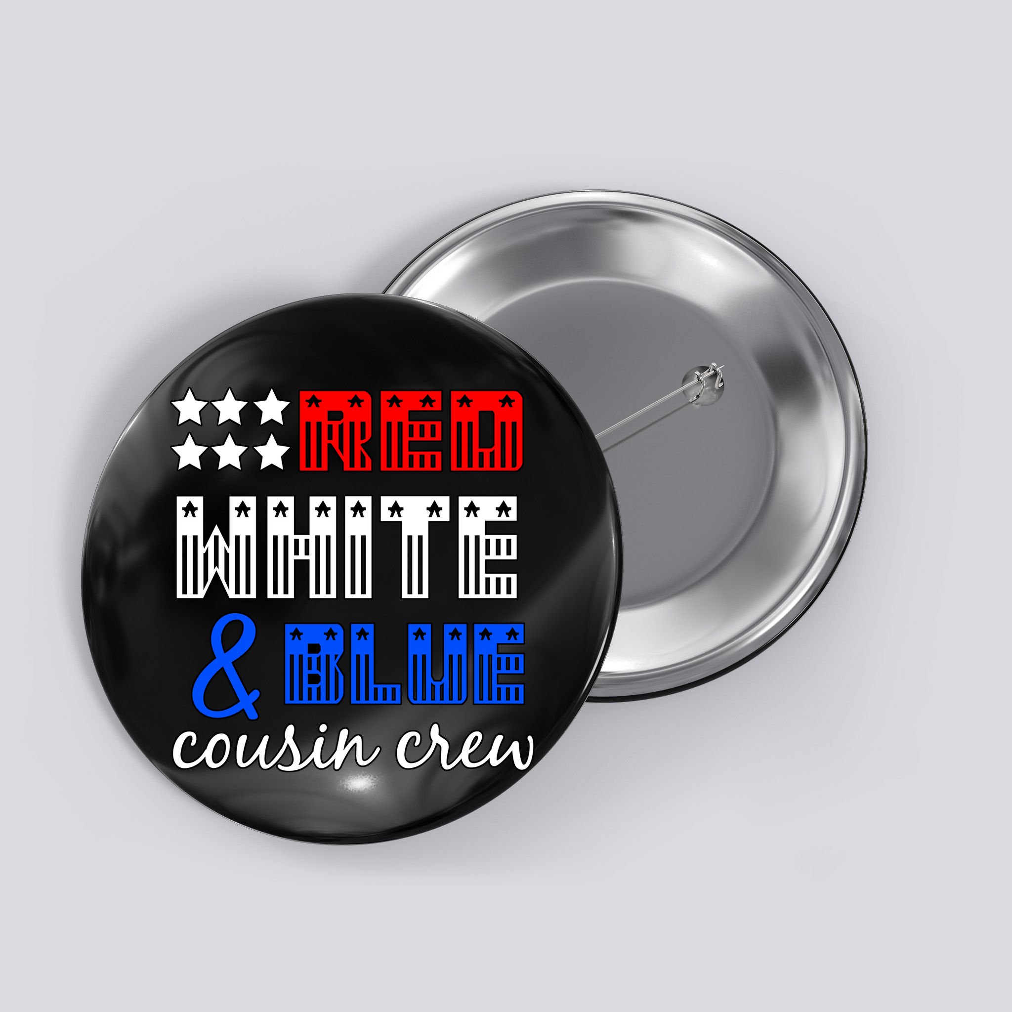 Red White And Blue Cousin Crew Button