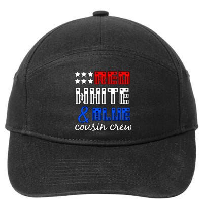 Red White And Blue Cousin Crew 7-Panel Snapback Hat