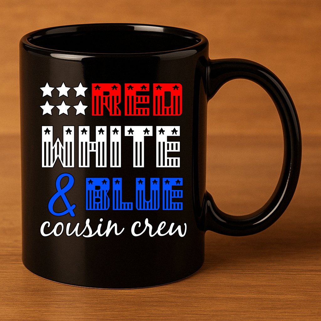 Red White And Blue Cousin Crew 11oz C Handle Ceramic Mug