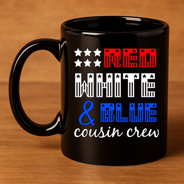 Red White And Blue Cousin Crew 11oz C Handle Ceramic Mug