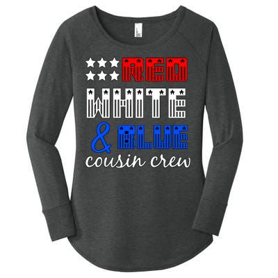 Red White And Blue Cousin Crew Women's Perfect Tri Tunic Long Sleeve Shirt