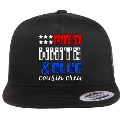 Red White And Blue Cousin Crew Flat Bill Trucker Hat