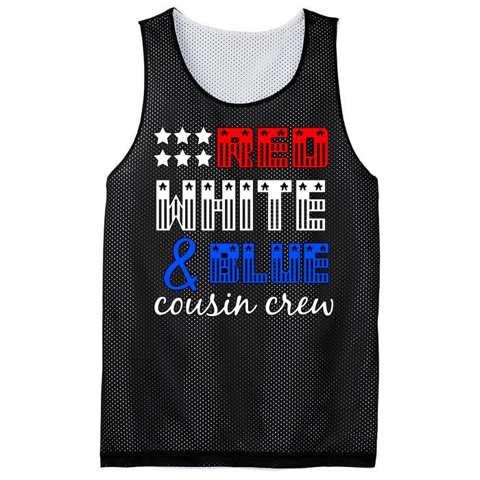 Red White And Blue Cousin Crew Mesh Reversible Basketball Jersey Tank