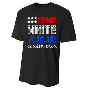 Red White And Blue Cousin Crew Performance Sprint T-Shirt