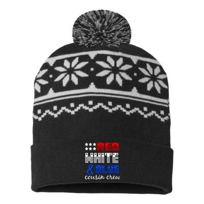 Red White And Blue Cousin Crew USA-Made Snowflake Beanie