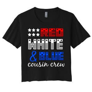 Red White And Blue Cousin Crew Women's Crop Top Tee