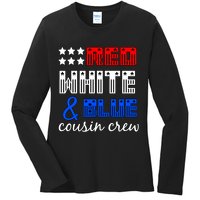 Red White And Blue Cousin Crew Ladies Long Sleeve Shirt