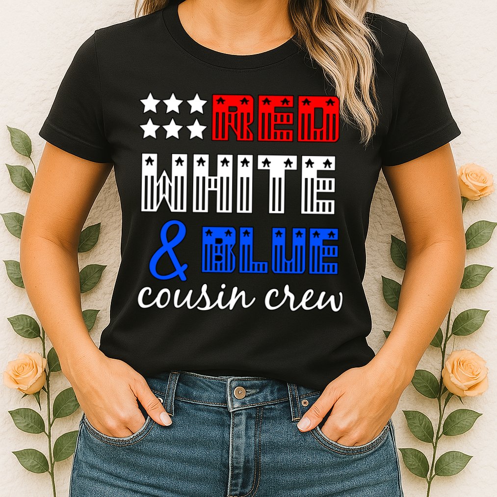 Red White And Blue Cousin Crew Womens T-Shirt