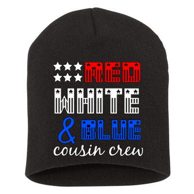 Red White And Blue Cousin Crew Short Acrylic Beanie