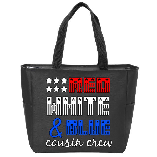 Red White And Blue Cousin Crew Zip Tote Bag