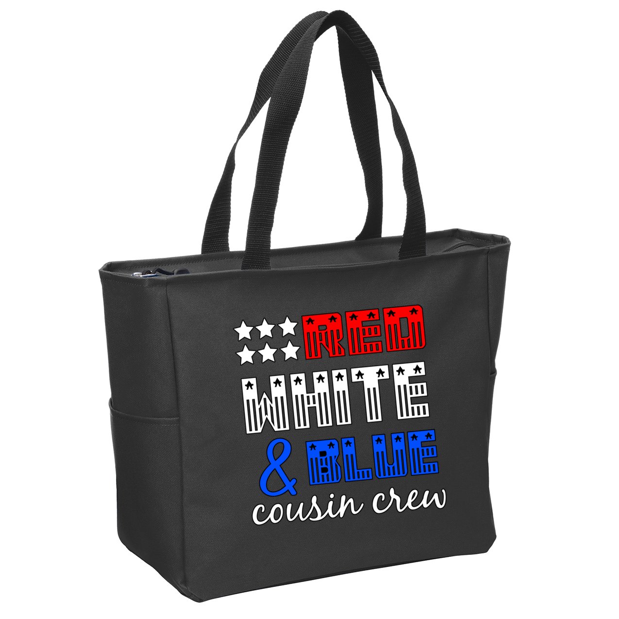 Red White And Blue Cousin Crew Zip Tote Bag