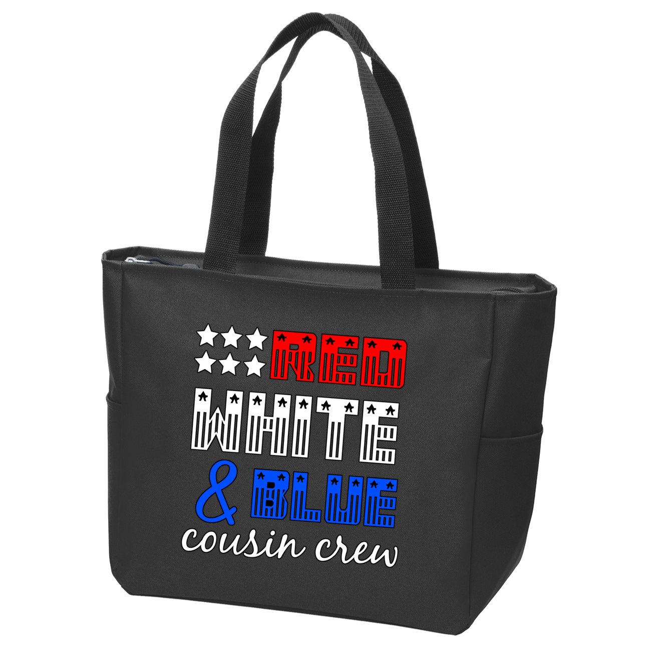 Red White And Blue Cousin Crew Zip Tote Bag