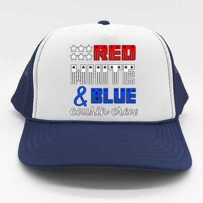 Red White And Blue Cousin Crew Trucker Hat