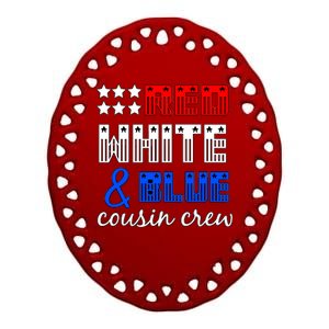 Red White And Blue Cousin Crew Ceramic Oval Ornament