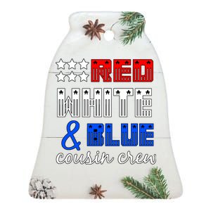 Red White And Blue Cousin Crew Ceramic Bell Ornament