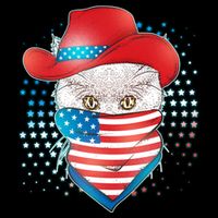 Red White and Blue Cowboy Cat City Backpack