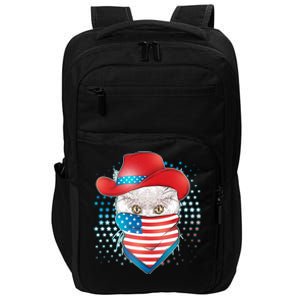 Red White and Blue Cowboy Cat Impact Tech Backpack