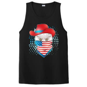 Red White and Blue Cowboy Cat PosiCharge Competitor Tank