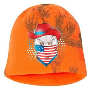 Red White and Blue Cowboy Cat Kati - Camo Knit Beanie