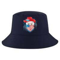 Red White and Blue Cowboy Cat Cool Comfort Performance Bucket Hat