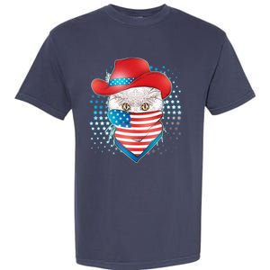 Red White and Blue Cowboy Cat Garment-Dyed Heavyweight T-Shirt