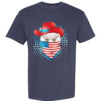 Red White and Blue Cowboy Cat Garment-Dyed Heavyweight T-Shirt