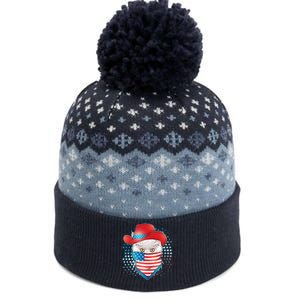 Red White and Blue Cowboy Cat The Baniff Cuffed Pom Beanie