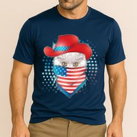 Red White and Blue Cowboy Cat Cooling Performance Crew T-Shirt