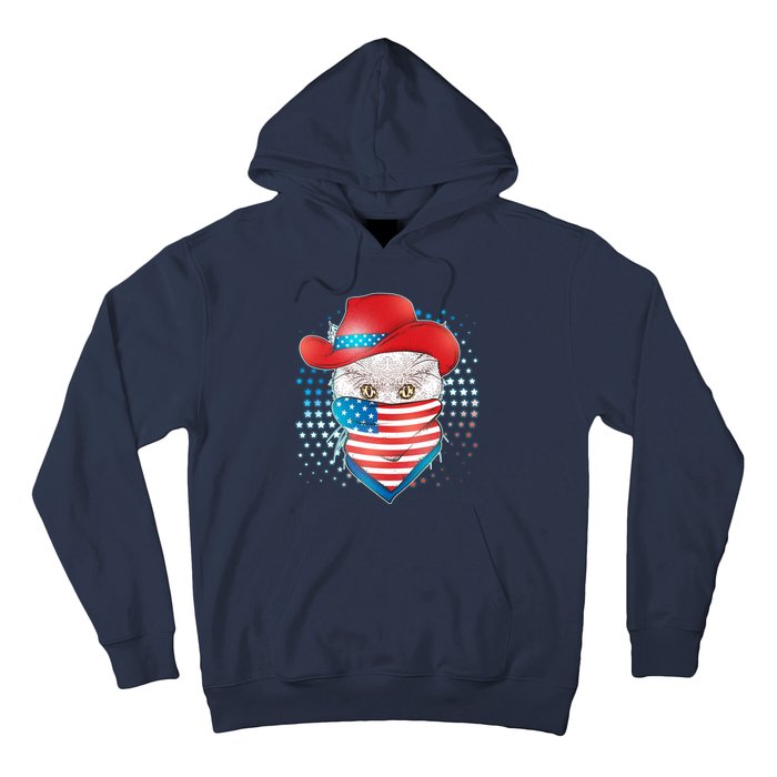 Red White and Blue Cowboy Cat Hoodie