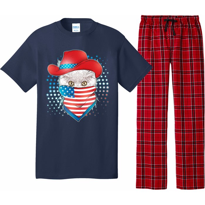 Red White and Blue Cowboy Cat Pajama Set