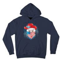 Red White and Blue Cowboy Cat Tall Hoodie