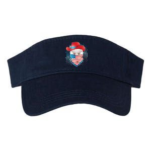 Red White and Blue Cowboy Cat Valucap Bio-Washed Visor