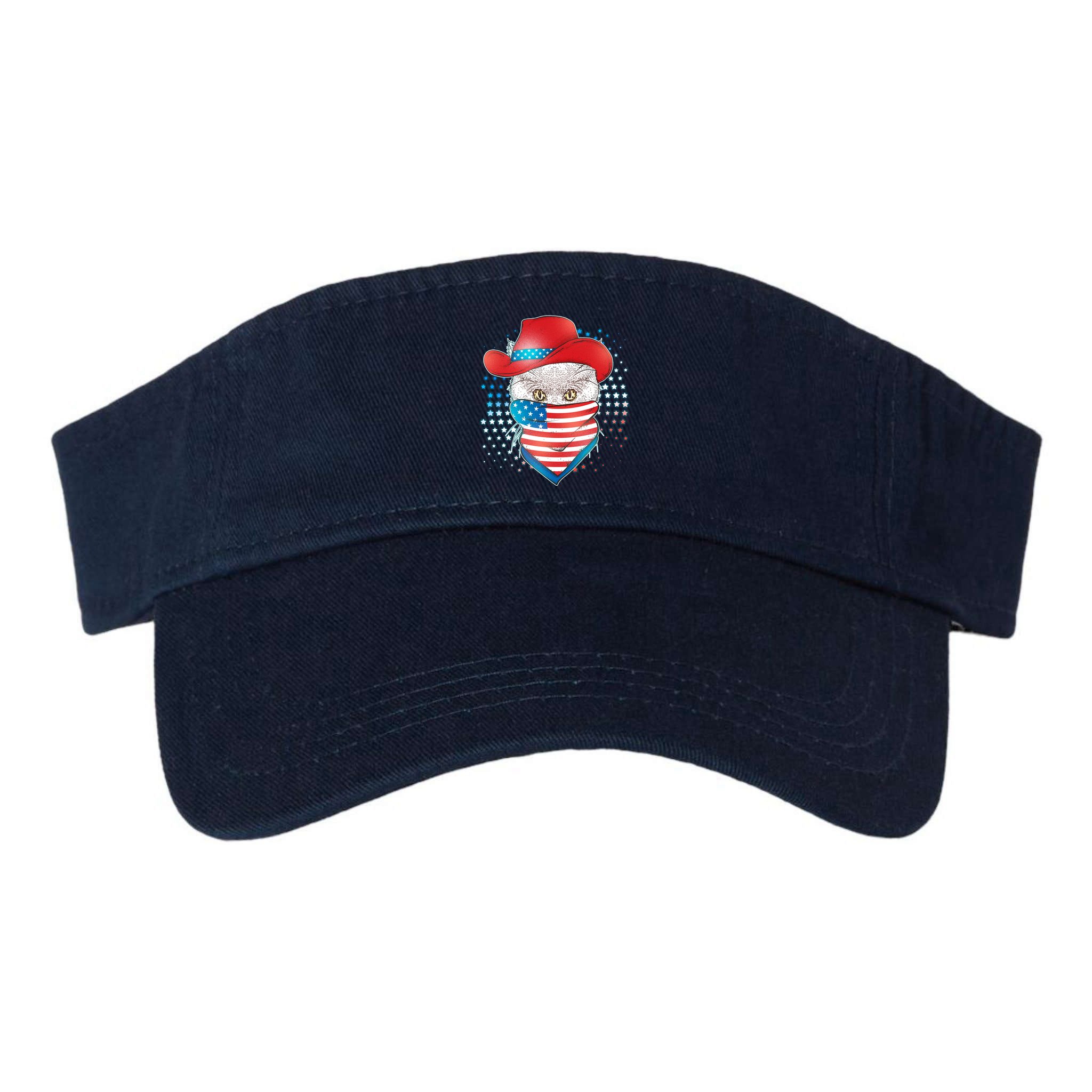 Red White and Blue Cowboy Cat Visor
