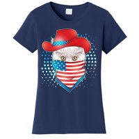 Red White and Blue Cowboy Cat Women's T-Shirt